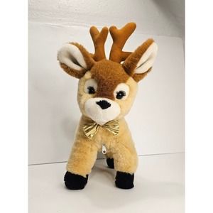 Reindeer Plush Doe Musical Light Up Cheeks Stuffed Deer Holiday Toy 14" GAF